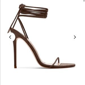Femme LA Barely There Lace Up Heel